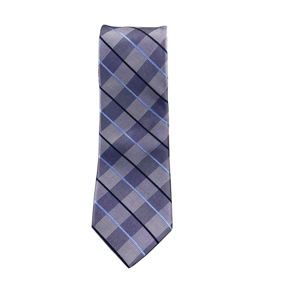 Michael‎ Kors Mens Tie Blue Plaid 100% Silk Classic Necktie Business Formal